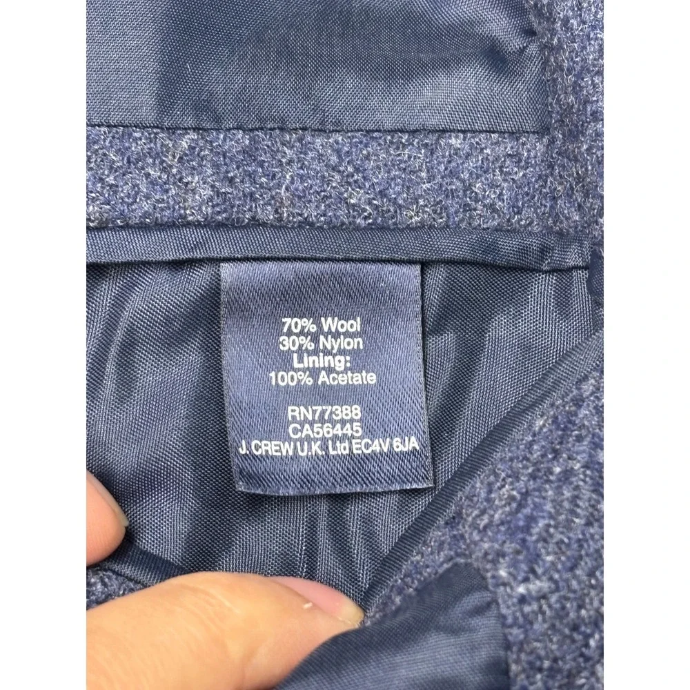 J. Crew Mens 38R Blue Wool Blend Blazer Sport Coat Suede Elbow Patches